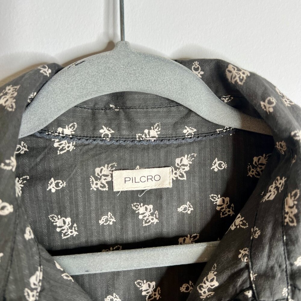 Pilcro Brown Floral Border Print Puff-Sleeve Blouse - Picture 4 of 6